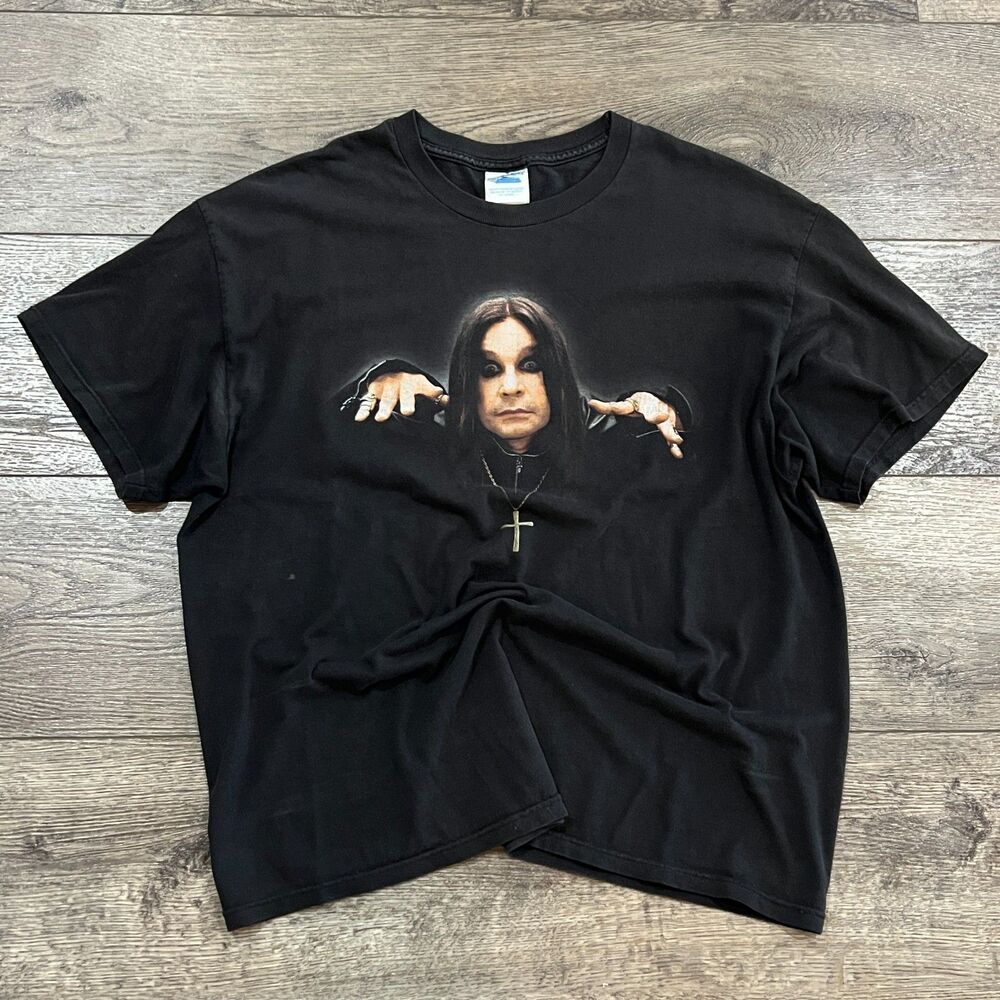Vintage 2002 Tennessee River Ozzy Osbourne Graphic Band Tee Shirt Black USA XL